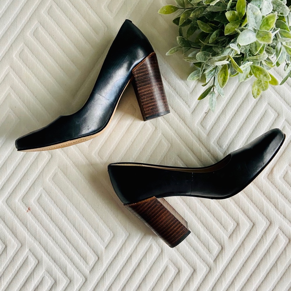 COPY - Clarks Leather Chunky Heel Pumps
